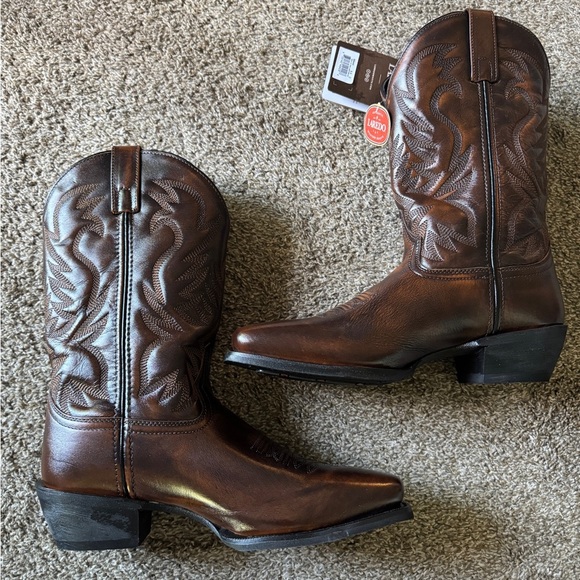 BNIB Laredo Men’s Cowboy Boots Leather Size 9.5 Dark Brown Lawton - Picture 3 of 8